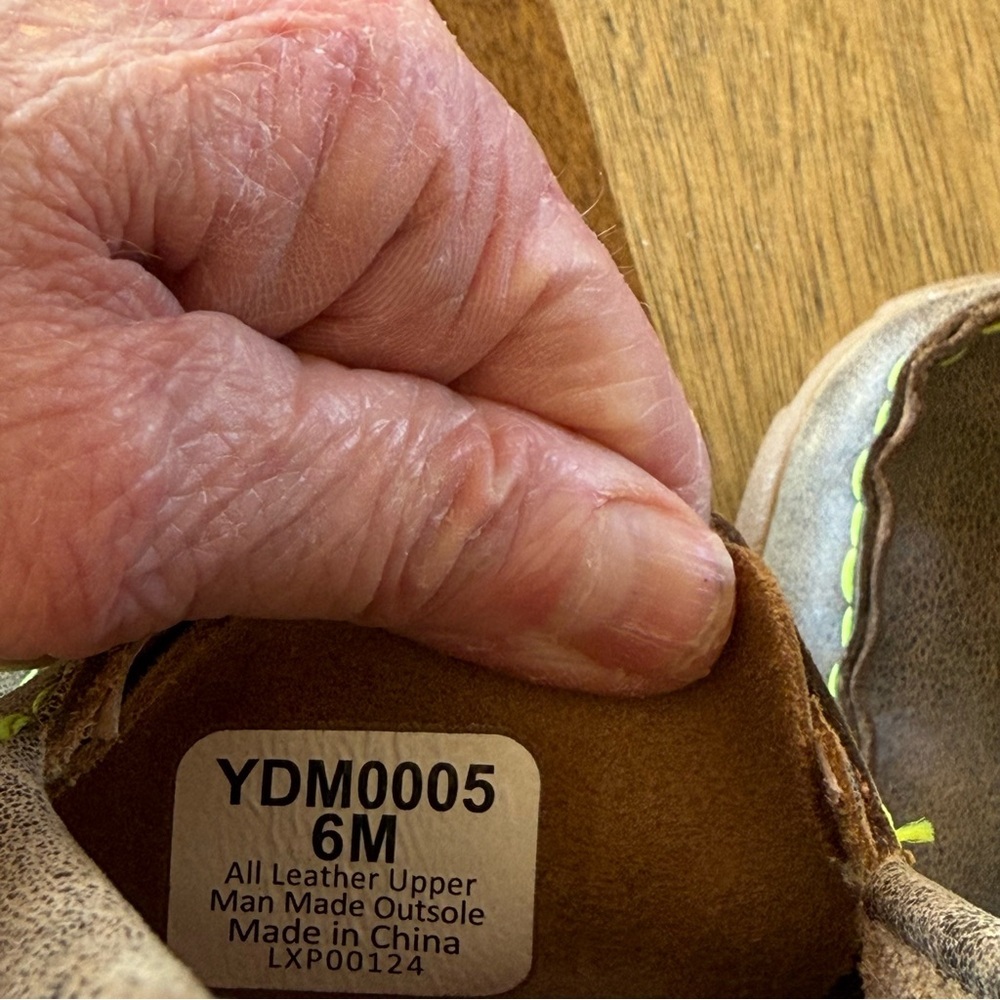 Twisted X Big Boy Moccasins in Brown and Neon Green - Picture 9 of 10